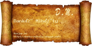 Dankó Mihály névjegykártya
