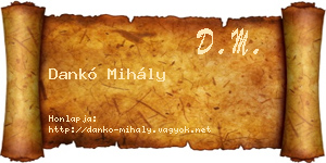 Dankó Mihály névjegykártya